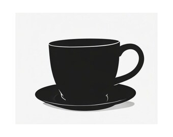 Coffee Cup Silhouette Poster - Coffee Lover Gift