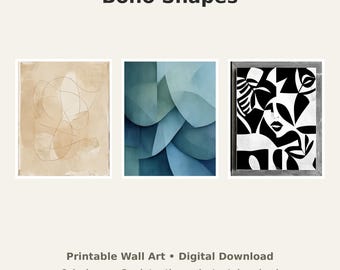 Minimalist Boho Abstract Shapes Wall Art Bundle