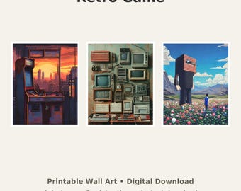 Retro Gaming Wall Art Bundle - 6 Digital Downloads