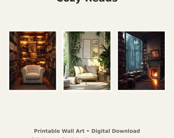 Relaxing Reading Nook Wall Art Bundle - Instant Download