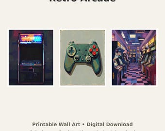 Retro Gaming Wall Art Bundle - 6 Digital Prints