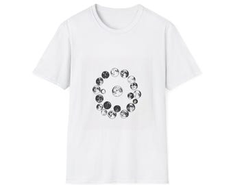 Moon Phase Circle T-Shirt - Celestial Lunar Cycle Design