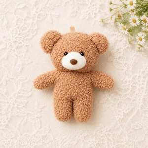 Plush Teddy Bear Keychain, Cozy Bag Charm, Backpack Accessory, Room Decor Toy