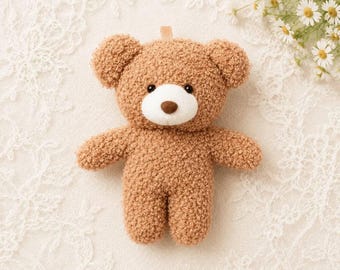 Plush Teddy Bear Keychain, Cozy Bag Charm, Backpack Accessory, Room Decor Toy