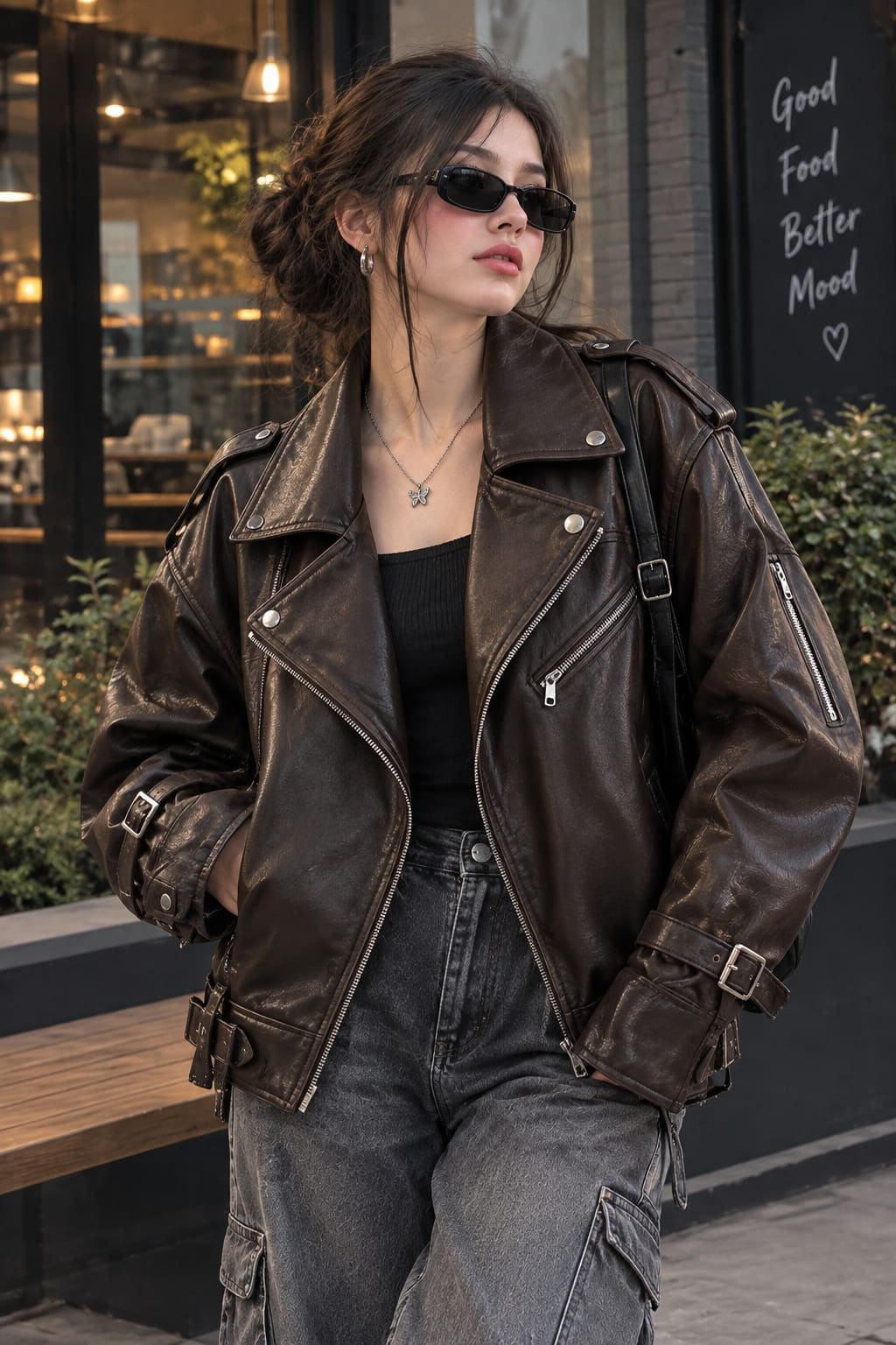 Y2k leather jacket - Etsy 日本