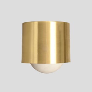 Brass Ceiling Spot Light, Mid Century Modern Flush Mount Light, Stilnovo Style Brass Ceiling Lamp, Minimalist Hallway Ceiling Fixture
