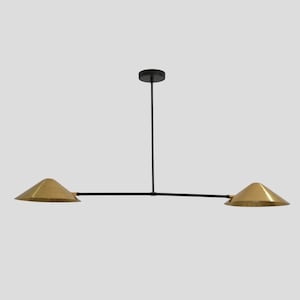 2 Light Brass Sputnik Ceiling Light, Mid Century Modern Pendant Light, Stilnovo Style Flush Mount