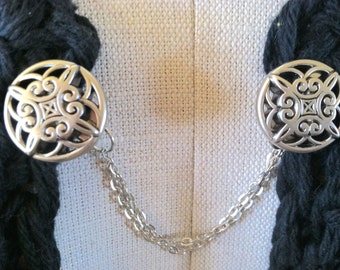 The mattie  silver tone Celtic inspired sweater clip.