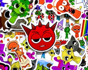 50 autocollants Sprunki (jeux vidéo), autocollants Monster Kids, autocollants musicaux Incredibox, autocollants imperméables pour enfants, adolescents, garçons et joueurs