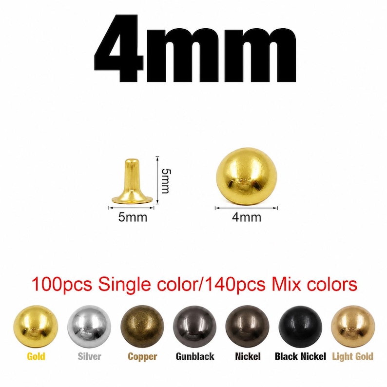 Metal Dome Cap Rivets Studs Round Double Cap Rivets for Leather Craft ...
