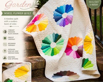 Dresden-Plate-Quiltmuster (PDF) | Dresden-Garten-Quiltmuster | Blumen-Quiltmuster | Patchwork-Quilt für Anfänger | Sofortiger digitaler Download