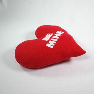 Valentine's Heart Pillow Small with Lettering Shaped Handmade Decorative image 3