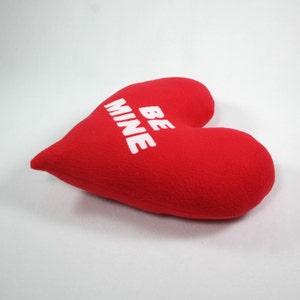 Valentine's Heart Pillow Small with Lettering Shaped Handmade Decorative image 4