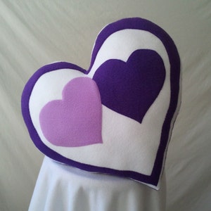 Valentine&#39;s Heart Pillow Two Purple Heart Handmade Decorative