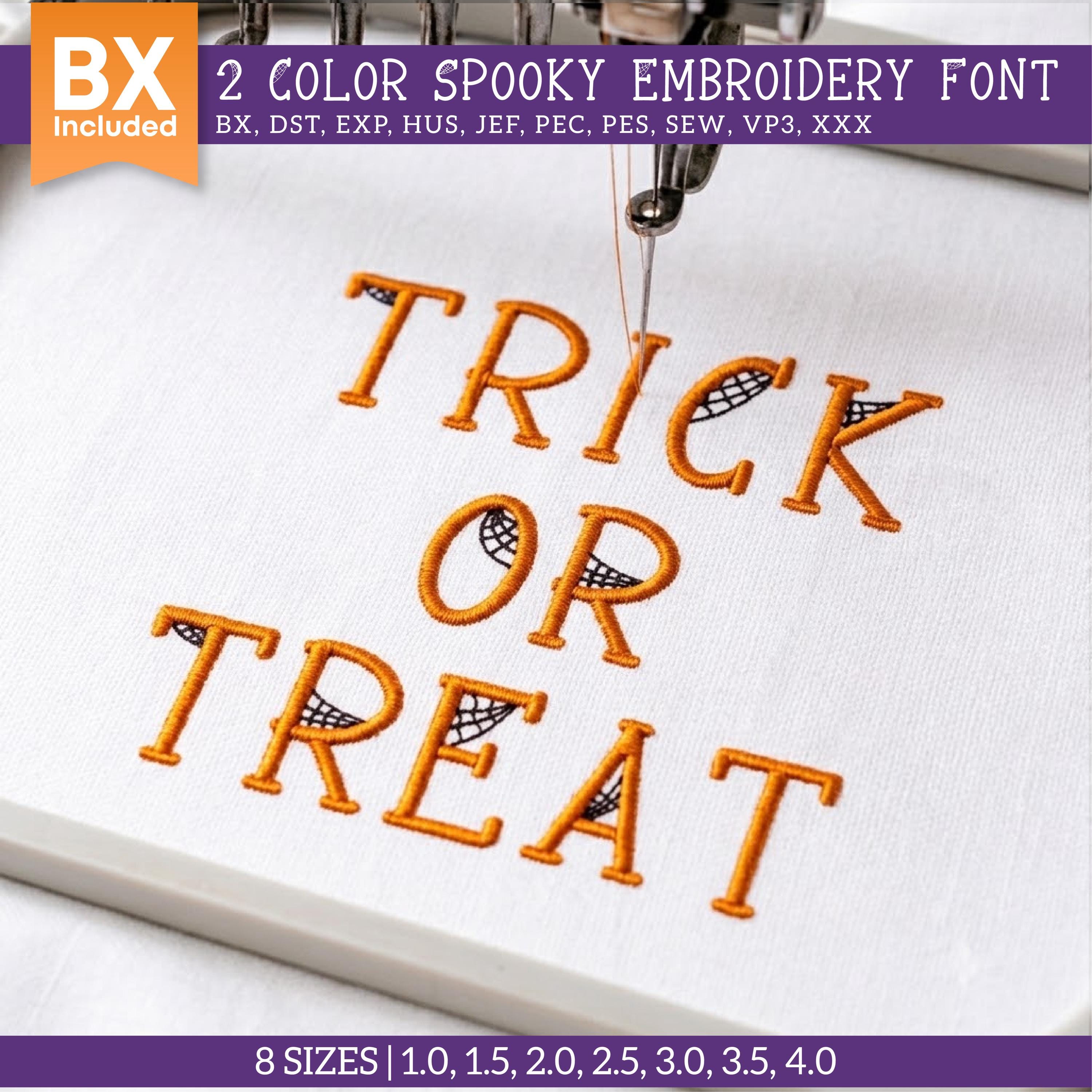Halloween Embroidery Font, Spider web Spooky Embroidery F… embroidery font sample