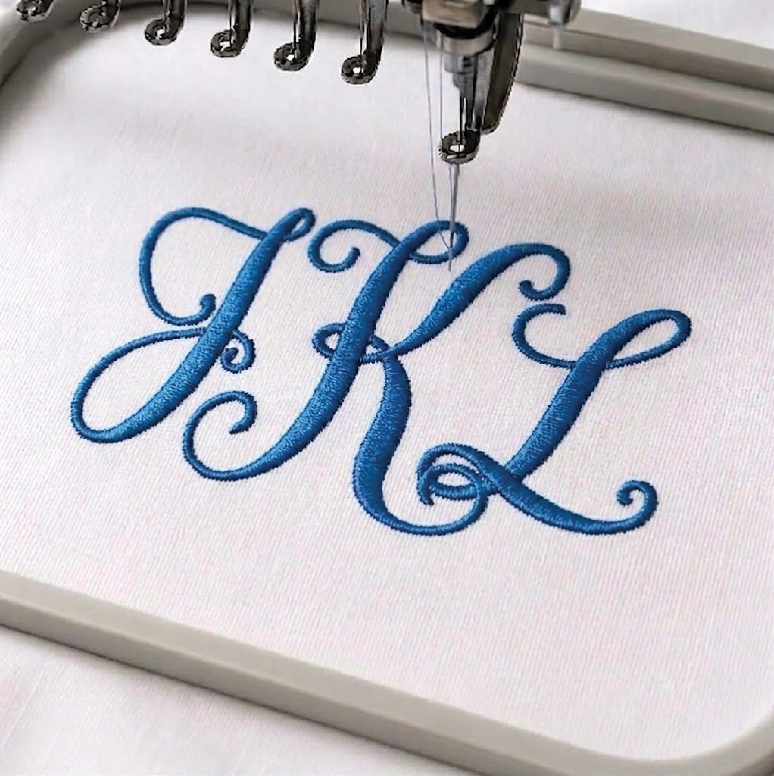 Monogram Embroidery Design, Bx fonts, Modern Font, Curve… embroidery font sample