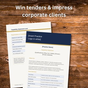 Accounting Firm Capability Statement Canva Template | Australia | Tax Agent BAS Agent AML/CTF Editable Printable