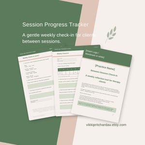 Therapy Session Progress Tracker Canva Template | Australia | Psychologist Counsellor Client Notes Editable Printable