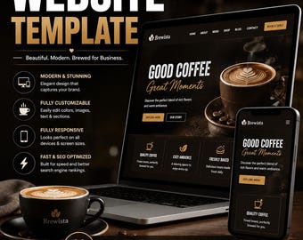 Coffee Shop Website Template | Next.js Modern, Responsive Cafe Design | Digital Download