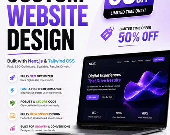 Custom Website Design | Next.js Developer | Web Development | Full Stack Website | Digital Download