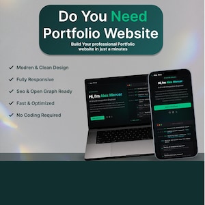 Nextjs Portfolio Template | Landing Page for Developers – No Code, Single File Setup, Digital Download