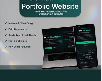 Nextjs Portfolio Template | Landing Page for Developers – No Code, Single File Setup, Digital Download