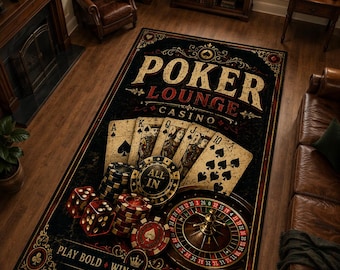 Tapis de casino/salle de poker, tapis vintage pour jeux de cartes, tapis roulette/poker, décoration de salle de jeux de luxe, tapis pour salon de jeux
