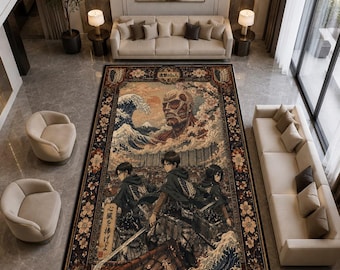 Tapis inspiré de l'anime L'Attaque des Titans, Bataillon d'exploration, décoration pour salle de jeux manga