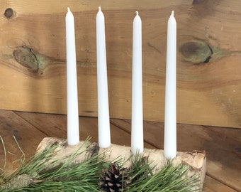 Birch Log Tapered Candle Holder Advent Candleholder Wedding Centerpiece Christmas Decor Rustic Decor Boho Decor Wedding Decor Yule Log