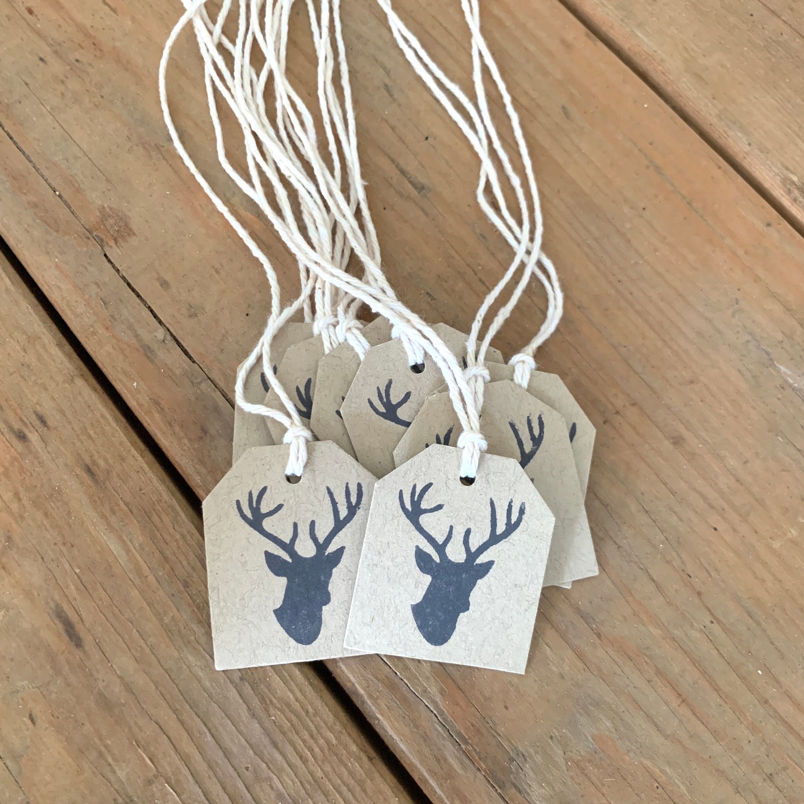 Deer Head Gift Tag / Gift Tag / Christmas Tag / Antler Gift Etsy
