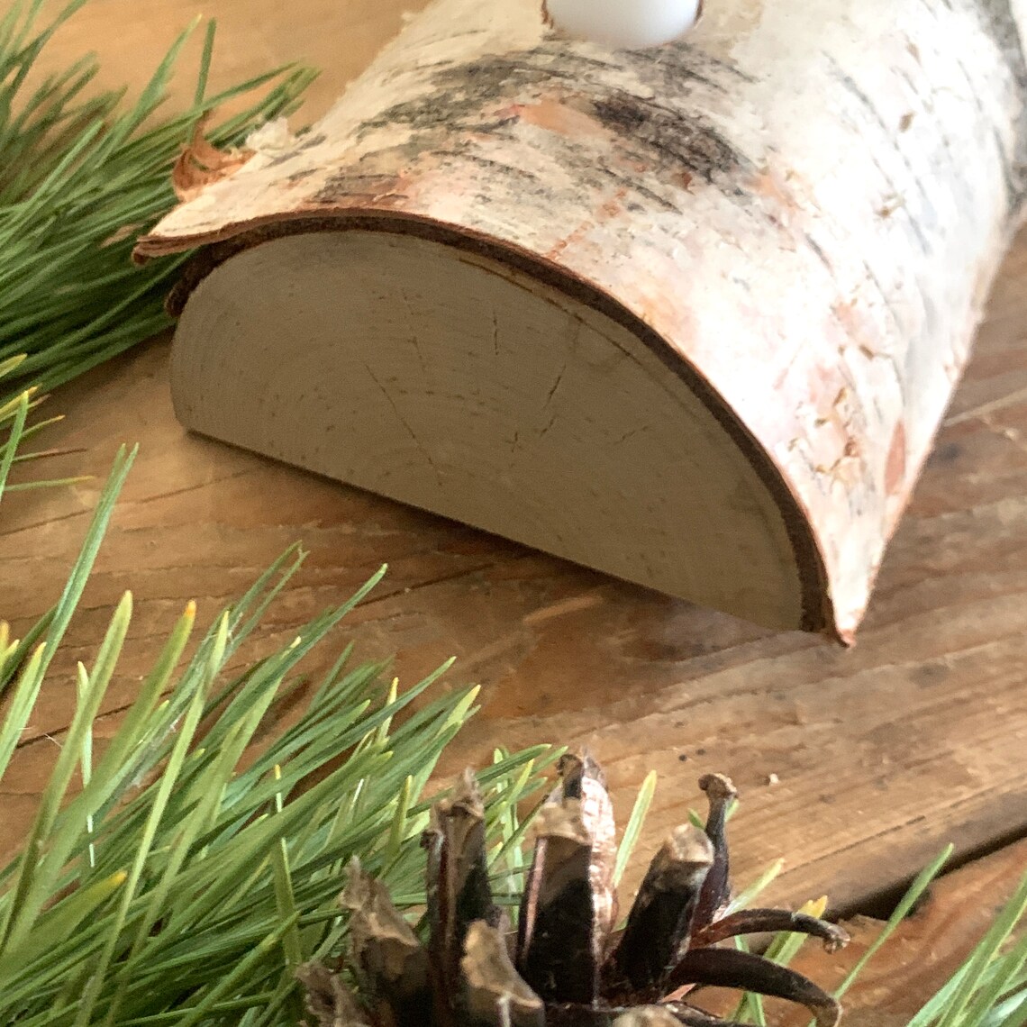 Birch Log Tapered Candle Holder Advent Candleholder Wedding Etsy