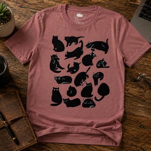 Black Cat Shirt, Funny Black Cat T-Shirt, Cute Cat Lover Tee, Hand Drawn Cat Shirt, Void Cat Gift, Cat Mom Shirt, Rescue Cat Art