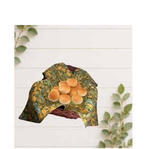 Floral Bread Cloth Yellow and Green Floral Pattern