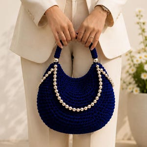 Crochet Beaded Hobo Bag Pattern | Modern Shoulder Purse Tutorial (PDF Download)