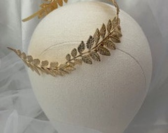 Grecian Style Gold plated Leaf Headband Tiara