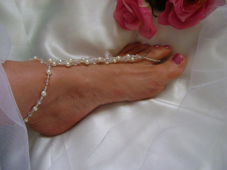 Crystal Barefoot Sandal Beach Bride - Etsy UK