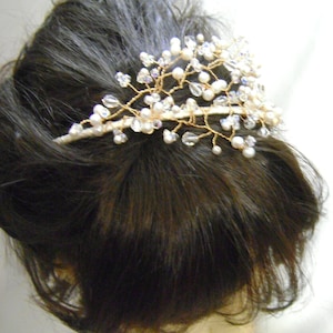 Entwined -  Freshwater Pearl & Crystal Goldtone Bridal Tiara