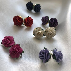 Occasion Rose & Blossom Earrings - Pierced or Clip  Available