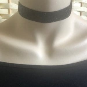 Jess - Black Sparkle Style Choker - Also available in Silver Plated Fastenings