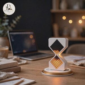 LED Pixel Hourglass Timer Night Light Gravity Sensor Desk Clock Aesthetic Room Decor Rechargeable Focus Timer Tetris Light Unique Gift