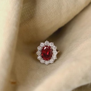 4.50 Ct Oval Natural Ruby & Diamond Wedding Gift Ring 14K Yellow Gold  (Import Free)