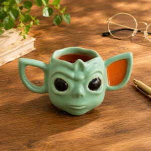 Leuke keramische mok met alienmotief - Handgemaakte koffiemok, uniek cadeau voor fans