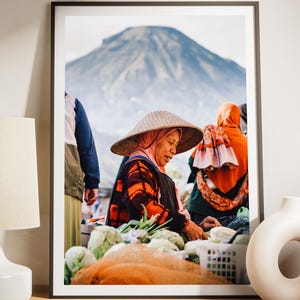 Woman Portrait Java Indonesia Market Photography Volcano Digital Wall Art