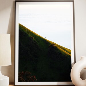 Java Mountain Photography Lone Tree and Clouds Digital Wall Art