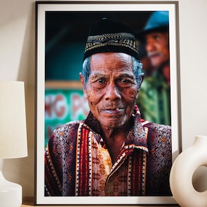Java-Mann-Porträtfotografie Indonesien Reise Digitale Wandkunst