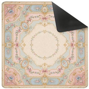 Custom Mahjong Mat Gift for Her, Bridgerton Inspired Regency Blue Pink Theme Neoprene Mah Jongg Table Cover, Elegant Room Decor Idea