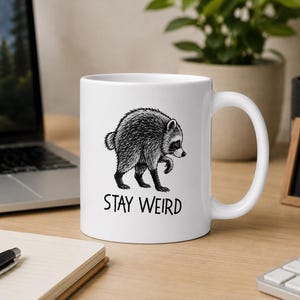 Taza de café viral de Jimothy Raccoon de 325 ml, famosa taza de café de Seattle con mapache, taza de café de Short King Jimothy. Linda taza de Trash Panda, lindo mapache