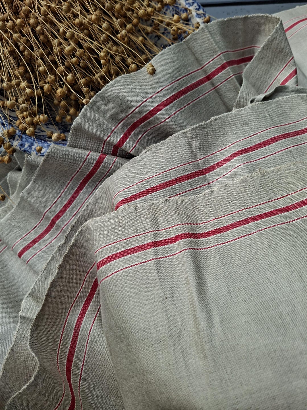 Manglecloth Mangle Cloth Roll Cloth Linen German Vintage Red White ...