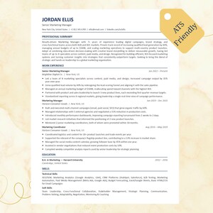 ATS Resume Template | Professional CV Word & Google Docs | Instant Download Job Application Kit