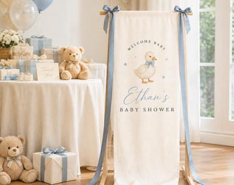 Tapiz personalizado de bienvenida para baby shower, decoración para la habitación del bebé, regalo para bebé, personalización urgente disponible.